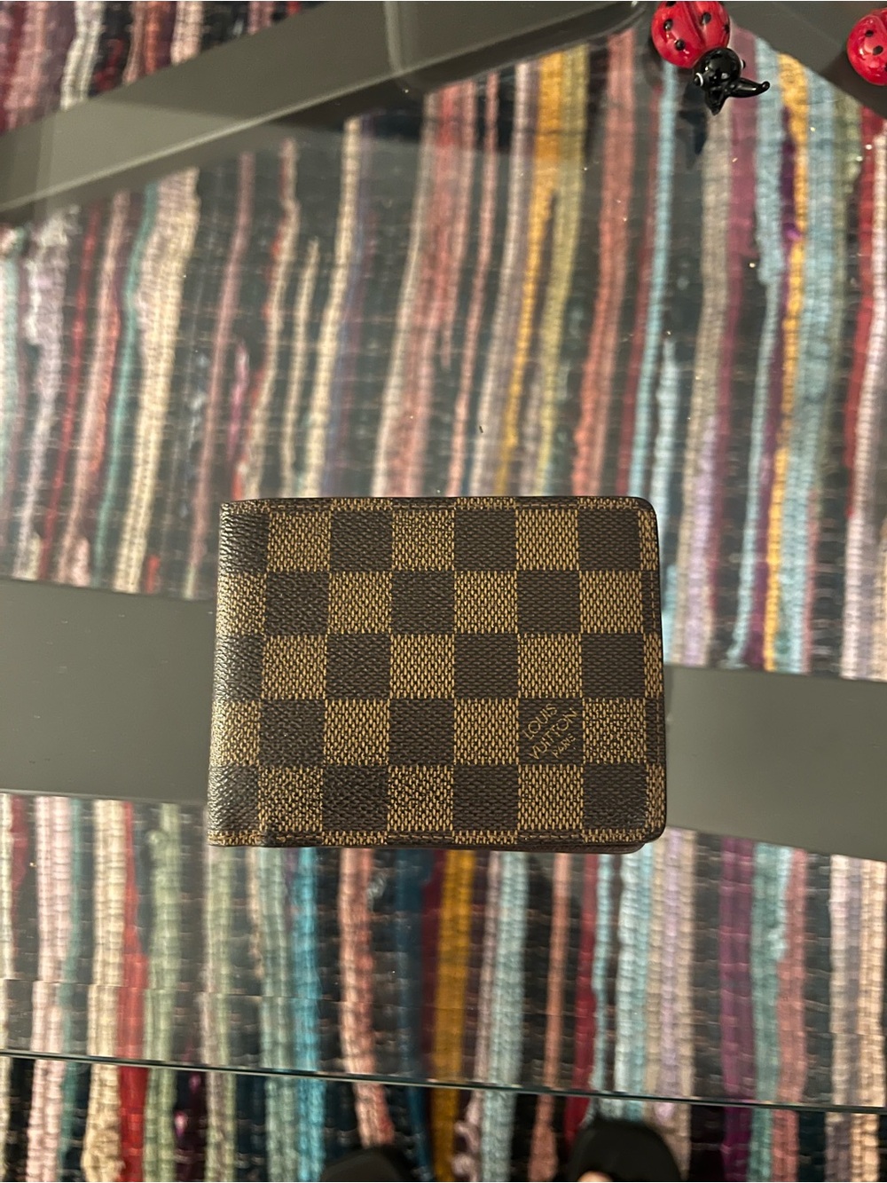 Louis Vuitton Brown and Dark Brown Checkered Card Holder Wallet